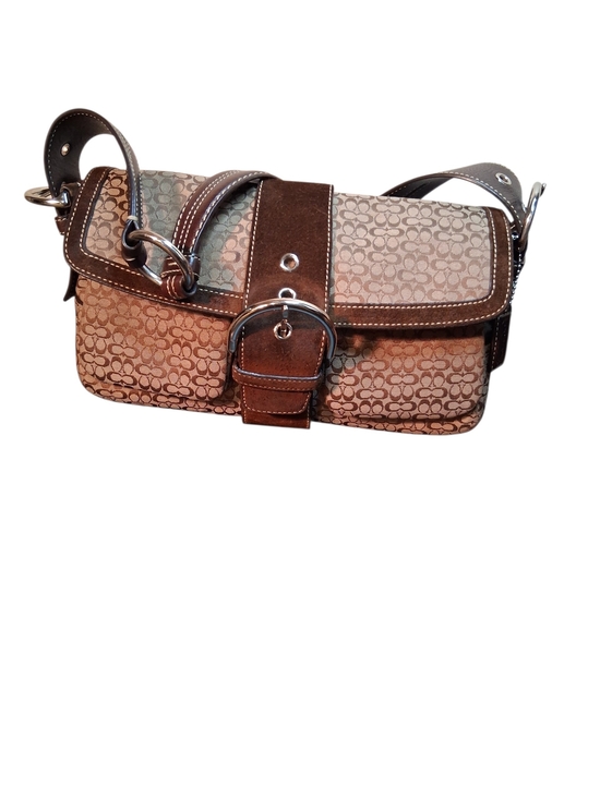 Coach Handbags - Coach Brown Signature Canvas Shoulder Bag